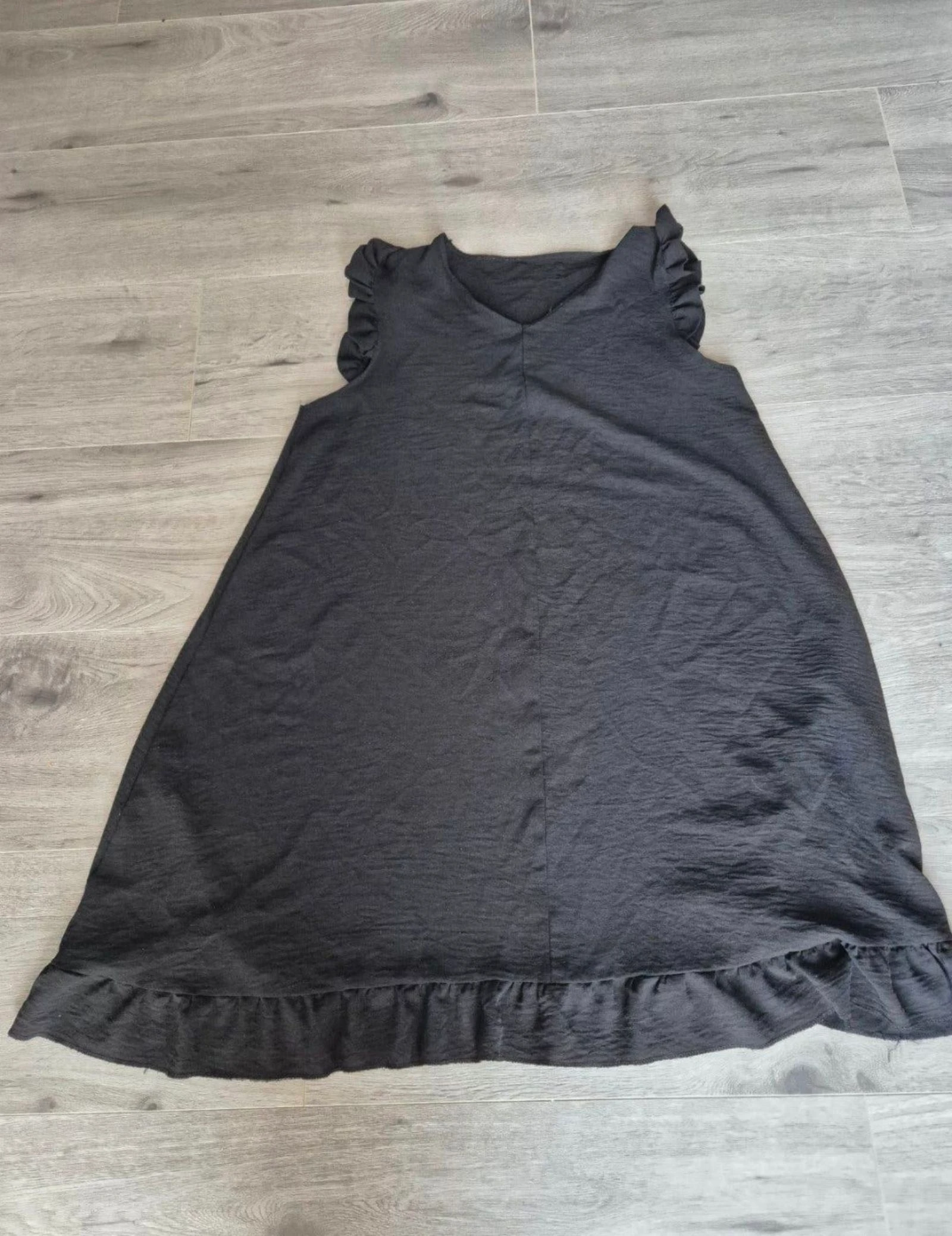 Zwarte Zomerjurk met Ruffles / Ruffles Schouders & Zomen 2XL  – photo 8